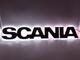 Podświetlany napis SCANIA 24V z czarnej stali nierdzewnej białe zimne światło - zdjęcie 2