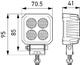 Lampa robocza LED ValueFit 12/24V, 1700lm, 4 diody, kwadratowa, przewód 80 cm - zdjęcie 4