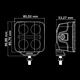 Lampa robocza NUUK D-LINE QB 39W STRANDS, 39W, 10-32V, 2920 Lm, światło rozproszone, światło pozycyjne pomarańczowe/czerwone - zdjęcie 6