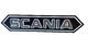 Podświetlany napis Old School SCANIA (stal nierdzewna) / romb (czarny) - bałe zimne światło LED 24V - zdjęcie 2