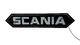 Podświetlany napis Old School SCANIA (stal nierdzewna) / romb (czarny) - bałe zimne światło LED 24V - zdjęcie 3