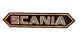 Podświetlany napis Old School SCANIA (stal nierdzewna) / romb (czarny) - pomarańczowe światło LED 24V - zdjęcie 2