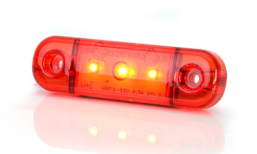 Światło pozycyjne czerwone 12/24V obrysowa tylna (3 x LED) W97.1, nr kat. 13.709.2 - zdjęcie 1