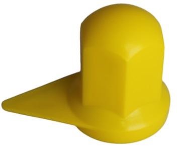 Nakładka wskaźnikowa plastikowa na nakrętkę 32 mm, średnica 46 mm, wysokość 54 mm, żółta, nr kat. 16CAP32ŻÓŁ-W-WSK - zdjęcie 1