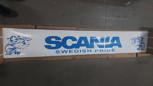 Fartuch na naczepę (2500 x 400mm) biały z niebieskim logo do Scania/Svempas, nr kat. 27315050B SC - zdjęcie 1