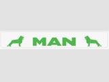 Osłona przeciwbłotna/fartuch (2380x350mm) - zielony napis  "MAN", nr kat. 46500904