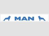 Osłona przeciwbłotna/fartuch (2380x350mm) - niebieski napis "MAN", nr kat. 46500905