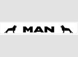 Osłona przeciwbłotna/fartuch (2380x350mm) - czarny napis "MAN", nr kat. 46500907