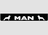 Osłona przeciwbłotna/fartuch (2380x350mm) - biały napis "MAN" ze znaczkiem, nr kat. 46500908
